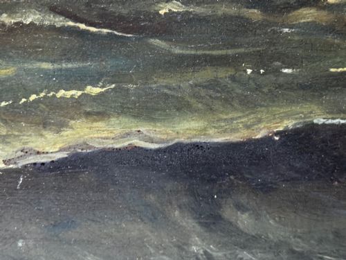 ANTIQUE MARINE OIL PAINTING OLD IRONSIDES USS CONSTITUTION CAPTURES HMS CYANE HMS LEVANT - ADDITIONAL PHOTO 18