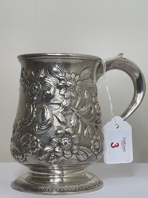 RARE 18TH CENTURY GEORGIAN STERLING SILVER TANKARD NEWCASTLE 1774 - ADDITIONAL PHOTO 4
