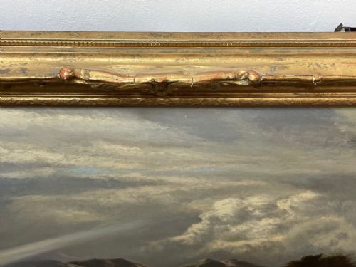 VICTORIAN OIL LANDSCAPE A SUMMER SHOWER PASSING OVER THE SNOWDON RANGE C1878 BY CHARLES LESLIE - ADDITIONAL PHOTO 13