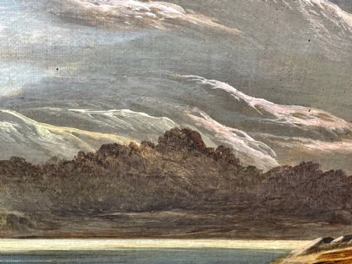 VICTORIAN OIL LANDSCAPE A SUMMER SHOWER PASSING OVER THE SNOWDON RANGE C1878 BY CHARLES LESLIE - ADDITIONAL PHOTO 14