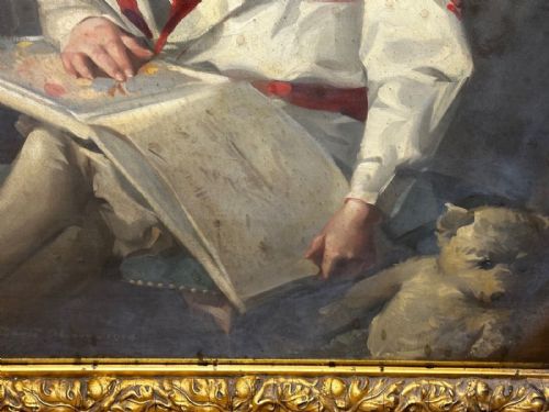 ANTIQUE SCOTTISH OIL PORTRAIT OF A GIRL READING SIGNED DAVID ALISON RSA - ADDITIONAL PHOTO 10