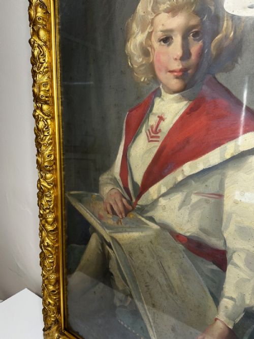ANTIQUE SCOTTISH OIL PORTRAIT OF A GIRL READING SIGNED DAVID ALISON RSA - ADDITIONAL PHOTO 15