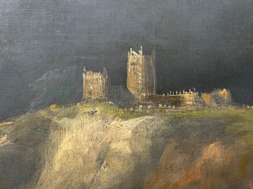 19TH CENTURY MARINE OIL PAINTING SHIPWRECK RESCUE SEASCAPE WILLIAM HENRY WILLIAMSON WHITBY ABBEY COAST ANTIQUE GILT FRAMED NAUTICAL ART - ADDITIONAL PHOTO 1