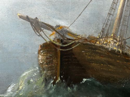 19TH CENTURY MARINE OIL PAINTING SHIPWRECK RESCUE SEASCAPE WILLIAM HENRY WILLIAMSON WHITBY ABBEY COAST ANTIQUE GILT FRAMED NAUTICAL ART - ADDITIONAL PHOTO 11