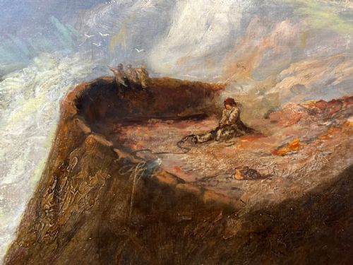 19TH CENTURY MARINE OIL PAINTING SHIPWRECK RESCUE SEASCAPE WILLIAM HENRY WILLIAMSON WHITBY ABBEY COAST ANTIQUE GILT FRAMED NAUTICAL ART - ADDITIONAL PHOTO 16