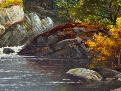 ANTIQUE VICTORIAN OIL PAINTING RIVER CONWY NORTH WALES THOMAS SPINKS C1890 - ADDITIONAL PHOTO 6