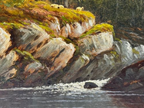 ANTIQUE VICTORIAN OIL PAINTING RIVER CONWY NORTH WALES THOMAS SPINKS C1890 - ADDITIONAL PHOTO 11