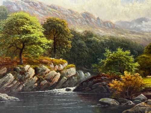 ANTIQUE VICTORIAN OIL PAINTING RIVER CONWY NORTH WALES THOMAS SPINKS C1890 - ADDITIONAL PHOTO 18