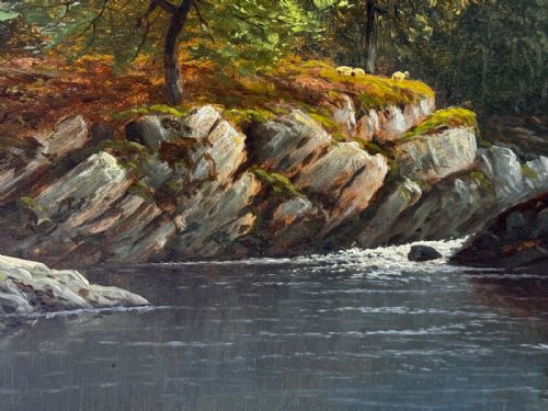 ANTIQUE VICTORIAN OIL PAINTING RIVER CONWY NORTH WALES THOMAS SPINKS C1890 - ADDITIONAL PHOTO 21