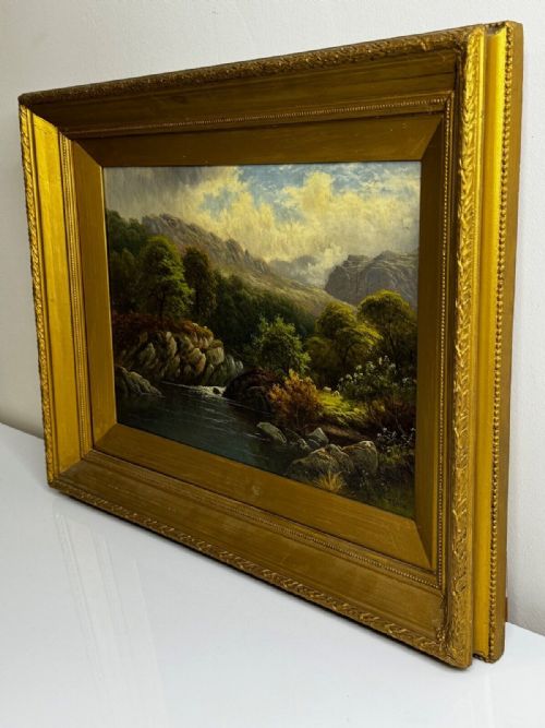 ANTIQUE VICTORIAN OIL PAINTING RIVER CONWY NORTH WALES THOMAS SPINKS C1890 - ADDITIONAL PHOTO 22