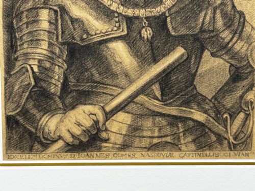 ANTIQUE OLD MASTER DRAWING JOHN VIII COUNT OF NASSAU AFTER VAN DYCK - ADDITIONAL PHOTO 5
