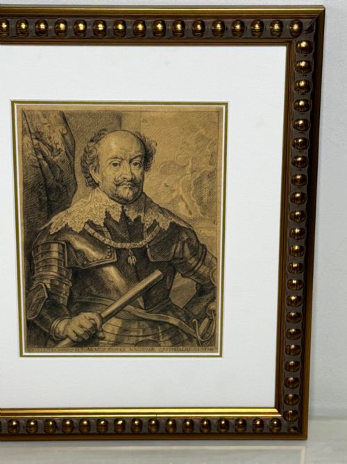 ANTIQUE OLD MASTER DRAWING JOHN VIII COUNT OF NASSAU AFTER VAN DYCK - ADDITIONAL PHOTO 6