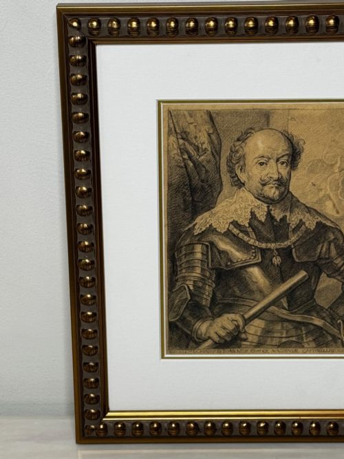 ANTIQUE OLD MASTER DRAWING JOHN VIII COUNT OF NASSAU AFTER VAN DYCK - ADDITIONAL PHOTO 7