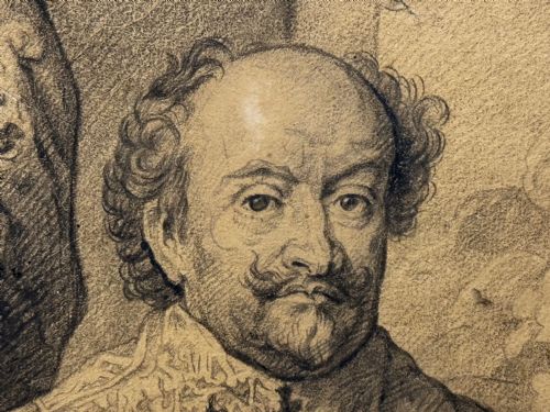 ANTIQUE OLD MASTER DRAWING JOHN VIII COUNT OF NASSAU AFTER VAN DYCK - ADDITIONAL PHOTO 11