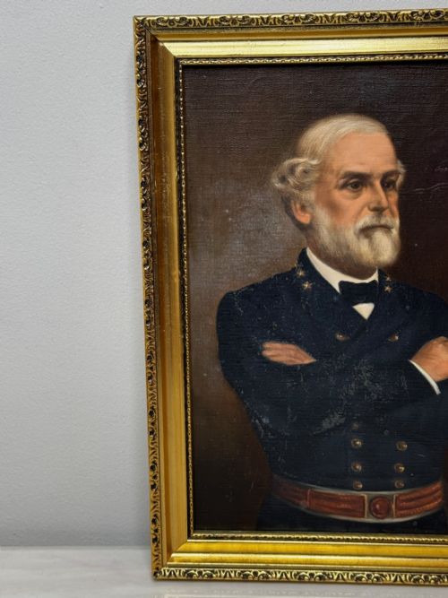 OIL PAINTING OF GENERAL ROBERT E LEE IN CONFEDERATE UNIFORM - ADDITIONAL PHOTO 4