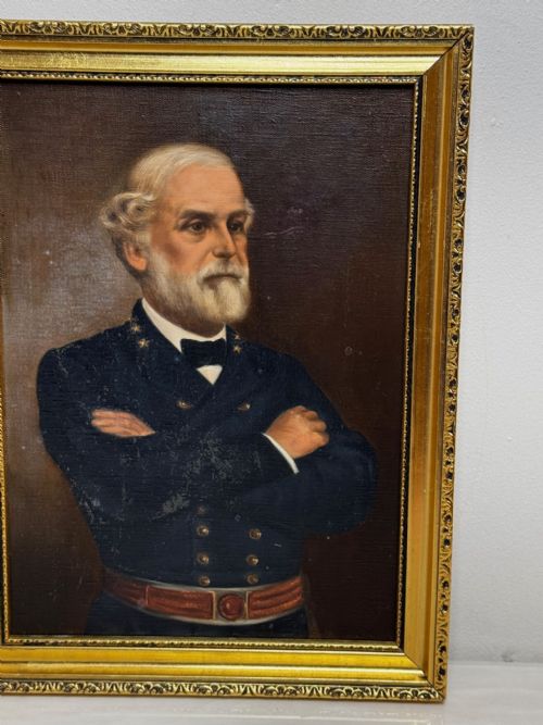 OIL PAINTING OF GENERAL ROBERT E LEE IN CONFEDERATE UNIFORM - ADDITIONAL PHOTO 5