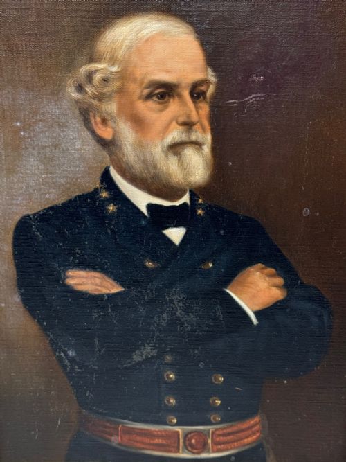 OIL PAINTING OF GENERAL ROBERT E LEE IN CONFEDERATE UNIFORM - ADDITIONAL PHOTO 7