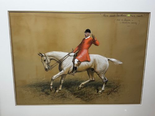PAINTING THE QUORN HUNT TOM FIRR UP GREY HORSE SIGNED BASIL NIGHTINGALE - ADDITIONAL PHOTO 11