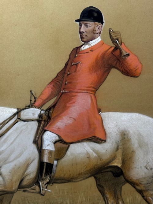 PAINTING THE QUORN HUNT TOM FIRR UP GREY HORSE SIGNED BASIL NIGHTINGALE - ADDITIONAL PHOTO 20