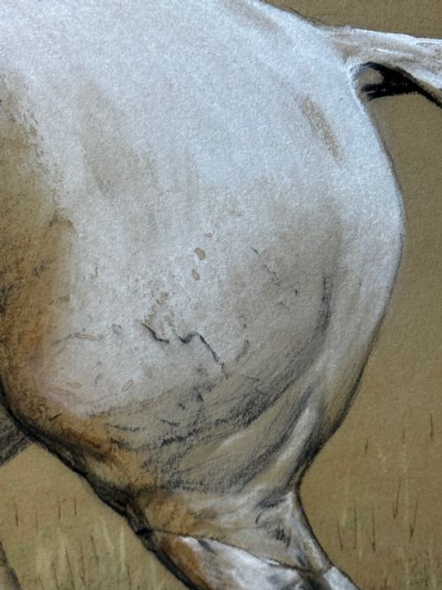 PAINTING THE QUORN HUNT TOM FIRR UP GREY HORSE SIGNED BASIL NIGHTINGALE - ADDITIONAL PHOTO 24