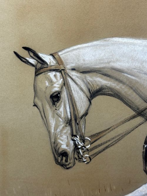 PAINTING THE QUORN HUNT TOM FIRR UP GREY HORSE SIGNED BASIL NIGHTINGALE - ADDITIONAL PHOTO 28