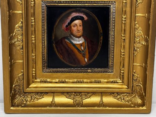 OIL PORTRAIT KING HENRY VIII WEARING BADGE OF THE ORDER OF THE GARTER - ADDITIONAL PHOTO 1