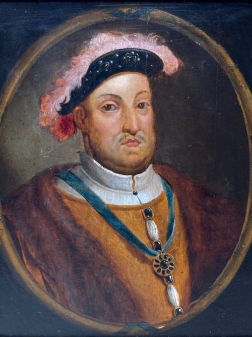 OIL PORTRAIT KING HENRY VIII WEARING BADGE OF THE ORDER OF THE GARTER - ADDITIONAL PHOTO 4
