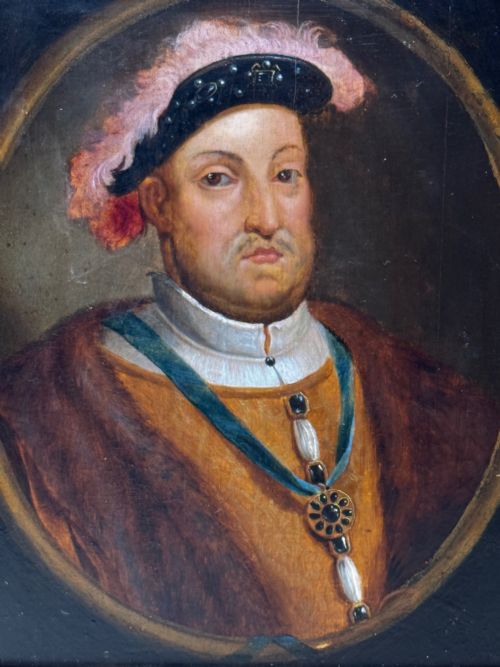OIL PORTRAIT KING HENRY VIII WEARING BADGE OF THE ORDER OF THE GARTER - ADDITIONAL PHOTO 5