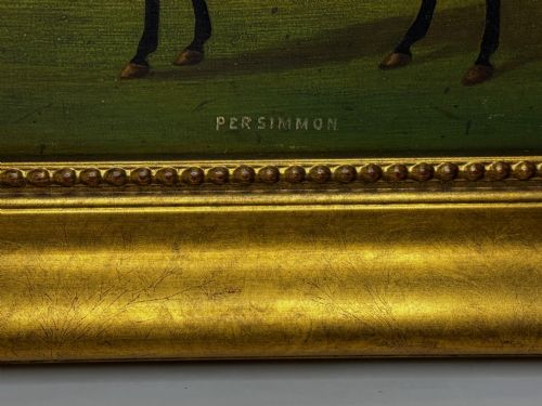 OIL PAINTING OF PERSIMMON WITH JOCKEY JACK WATTS ROYAL THOROUGHBRED OWNED BY KING EDWARD VII - ADDITIONAL PHOTO 3
