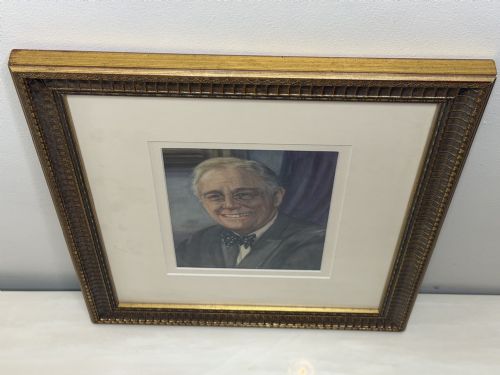 PORTRAIT FRANKLIN D ROOSEVELT PAINTING - ADDITIONAL PHOTO 1