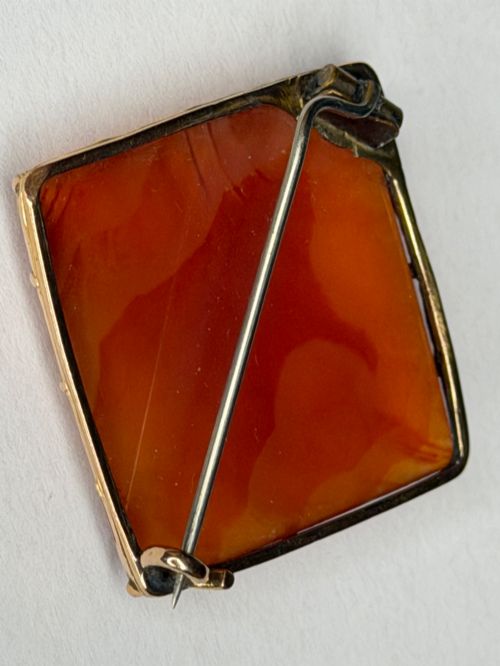 GEORGIAN CARNELIAN AGATE BROOCH IN 9CT GOLD SCOTTISH HARDSTONE JEWELLERY - ADDITIONAL PHOTO 10