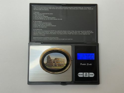 19TH CENTURY MICROMOSAIC YELLOW GOLD BROOCH DEPICTING THE ROMAN COLOSSEUM - ADDITIONAL PHOTO 14