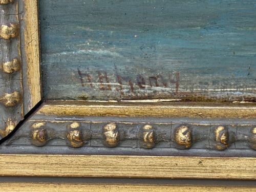19TH CENTURY COASTAL OIL PAINTING OF NORTH SHIELDS HARBOUR RIVER TYNE OLD LOW LIGHT - ADDITIONAL PHOTO 5