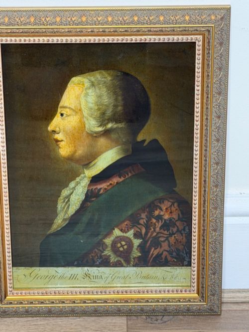 KING GEORGE III REVERSE PAINTED MEZZOTINT ENGRAVED BY RICHARD PURCELL LONDON - ADDITIONAL PHOTO 1