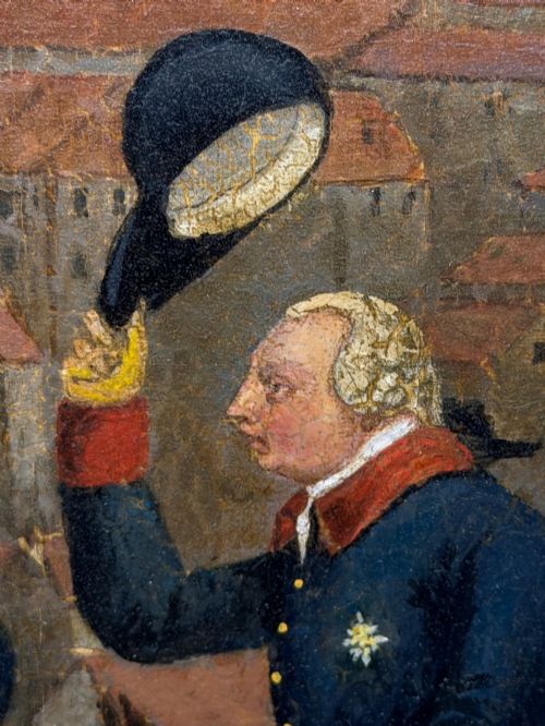 LARGE HUNTING OIL PAINTING KING GEORGE RETURNING FROM WINDSOR CASTLE - ADDITIONAL PHOTO 11