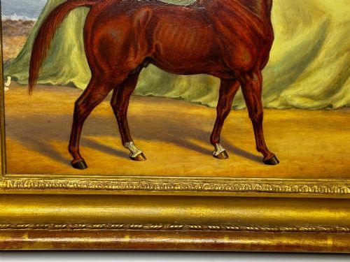 OIL PAINTING PUREBRED ARABIAN HORSE BOMBAY STABLES INDIA - ADDITIONAL PHOTO 6