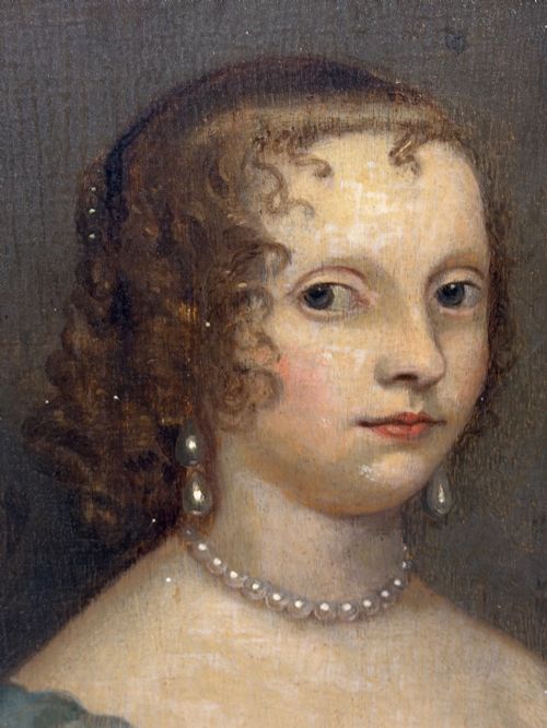 17TH CENTURY PORTRAIT OF ELIZABETH CAVENDISH OIL ON OAK PANEL - ADDITIONAL PHOTO 7