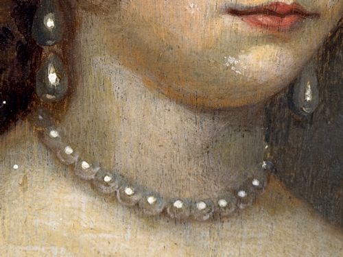 17TH CENTURY PORTRAIT OF ELIZABETH CAVENDISH OIL ON OAK PANEL - ADDITIONAL PHOTO 10