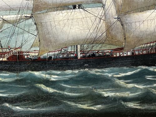 OIL PAINTING OF THE HARLAND WOLFF CLIPPER SLIEVE ROE ATTRIBUTED TO LAI FONG - ADDITIONAL PHOTO 1
