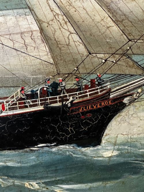 OIL PAINTING OF THE HARLAND WOLFF CLIPPER SLIEVE ROE ATTRIBUTED TO LAI FONG - ADDITIONAL PHOTO 2