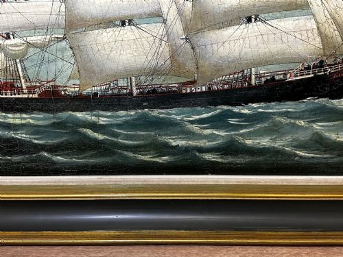 OIL PAINTING OF THE HARLAND WOLFF CLIPPER SLIEVE ROE ATTRIBUTED TO LAI FONG - ADDITIONAL PHOTO 3