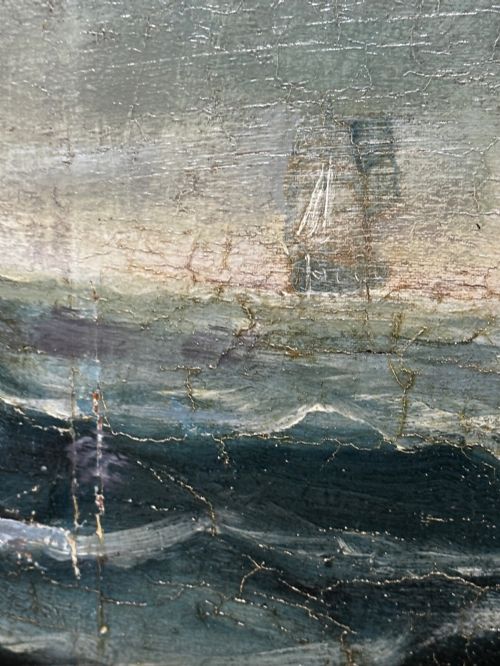 OIL PAINTING OF THE HARLAND WOLFF CLIPPER SLIEVE ROE ATTRIBUTED TO LAI FONG - ADDITIONAL PHOTO 4