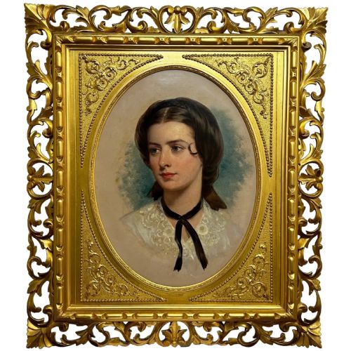 C1857 Oil Portrait of Sarah Sophia Wood by John Wood