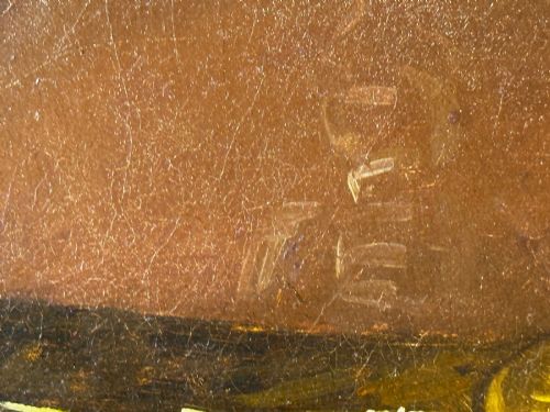 fig 10. A 19th-century oil painting depicting Napoleon I in a military uniform within an oval spandrel and a rectangular gilded frame.