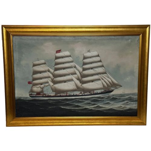 Wiscombe Park Marine Oil Attributed to Reginald Arthur Borstel