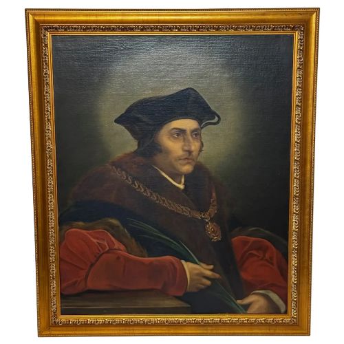 Sir Thomas More Oil Portrait Manner of Hans Holbein Early 20th Century