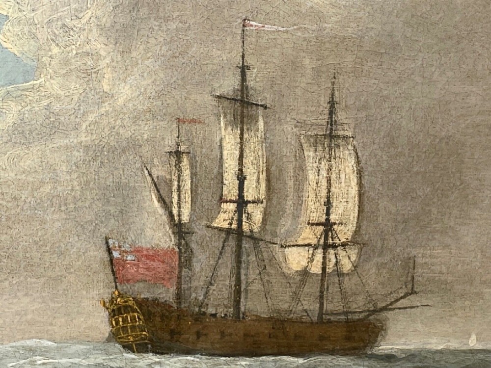 18th-century-marine-oil-painting-english-royal-navy-squadron-sailing