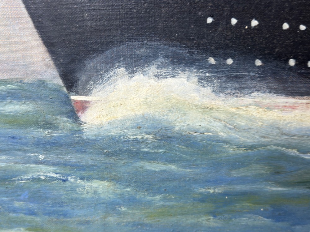 Marine Nostalgia Oil Painting SS United States Ocean Liner Steam Ship View XIII