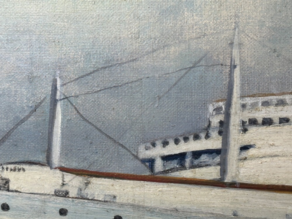 Marine Nostalgia Oil Painting SS United States Ocean Liner Steam Ship View XXI