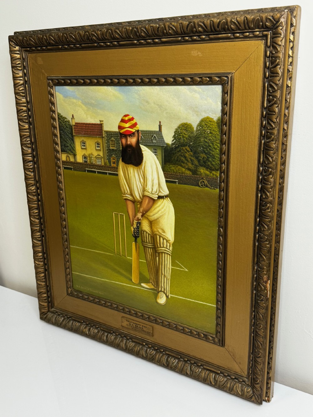 Victorian Oil Painting Portrait Cricketer William Gilbert Grace View XII